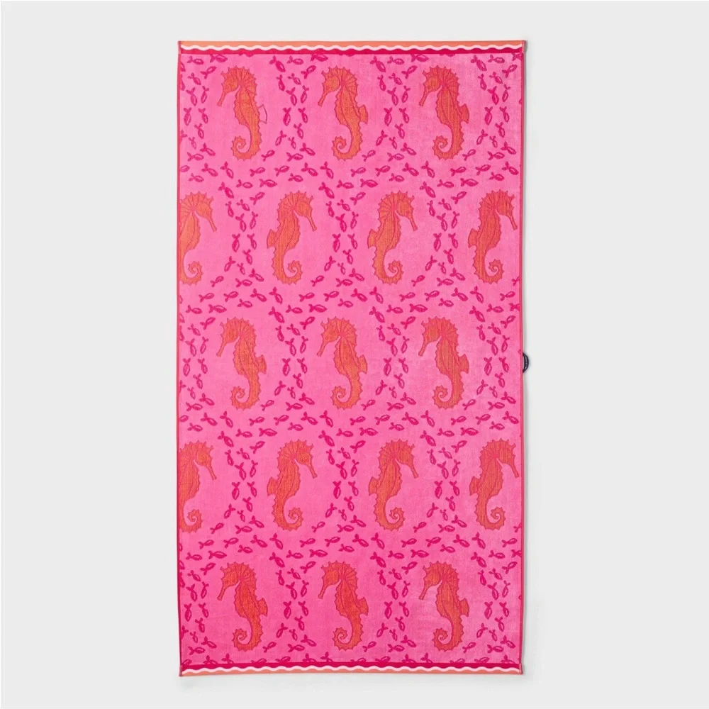 New Roller Rabbit x Target Terry Cotton Seahorse Sea Life Beach Towel